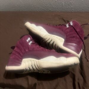 Jordan Athletic Shoes in Burgundy and White Retro 12 Bordeaux Nike